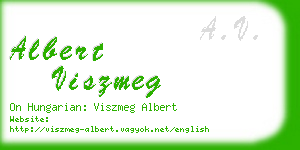 albert viszmeg business card